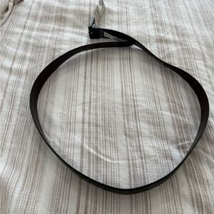 Perry Ellis Black Leather Belt with Modern Buckle